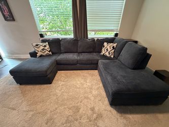Ashley Furniture Albar Place 2 Piece Left Sofa Chaise Sectional in Cobalt