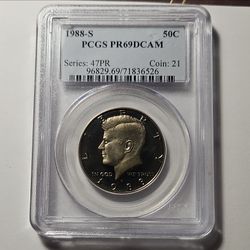 1988-S Kennedy Half Dollar PCGS PR69DCAM