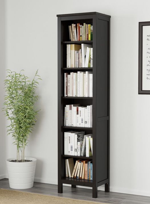 black/brown bookshelves