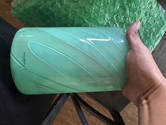 Kosta Boda Sweden Green Opal Glass Vase, Short Cylinder