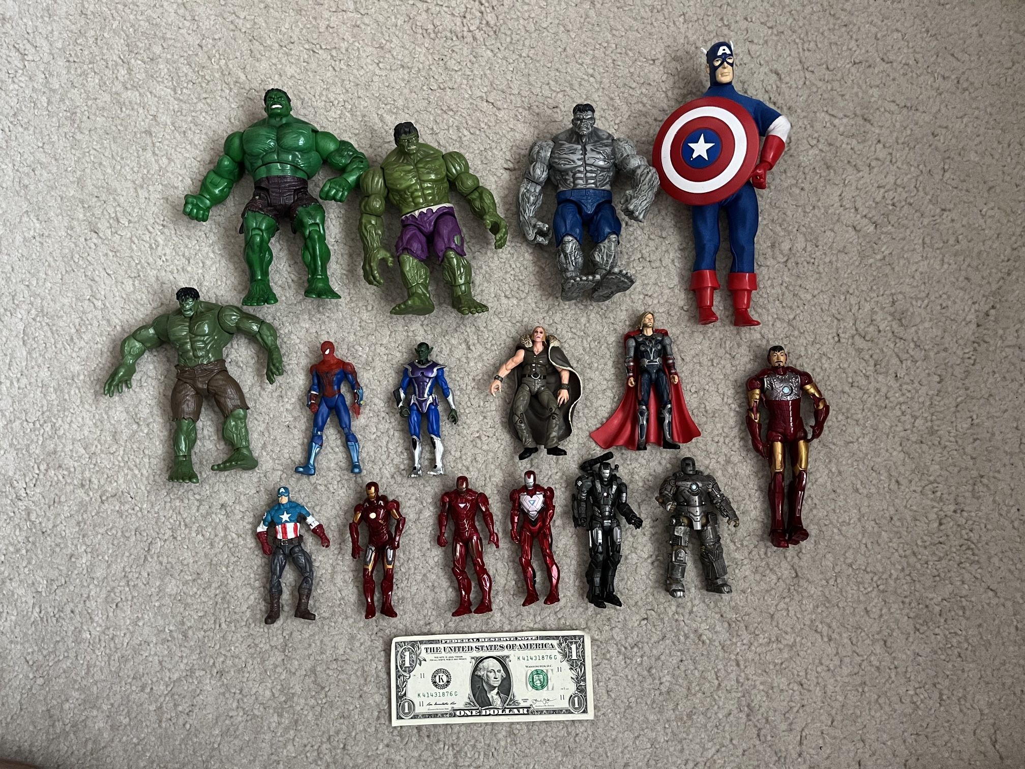 Retro 2000s Marvel Action figure lot Of 16 Avengers Ironman Hulk Captain America 