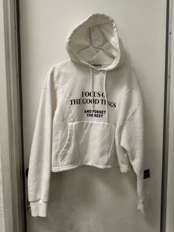 white cropped hoodie size S