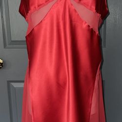 Victoria's Secret red satin & Organza chemise nightgown. Large. 