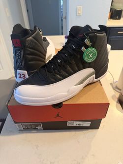 Air Jordan 12 Retro Playoffs Black White Sneakers