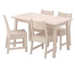 Sturdy white birch dining table
