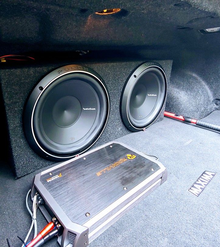 2 Rockford Fosgate P2 12" Subs With Box And Amp