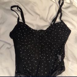 Rhinestone Sparkly Mesh Lingerie 