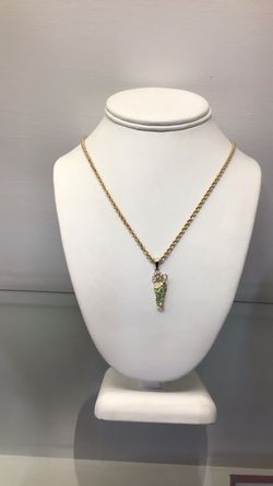 10k Yellow Gold Rope Chain 22” with San Judas Pendant