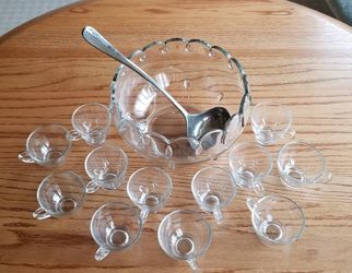 Vintage punch bowl set