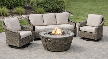 Brand new patio set Fire pit propane