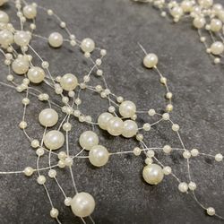 100 Ivory Artificial Pearls Beads String Wire for DIY Crafts 