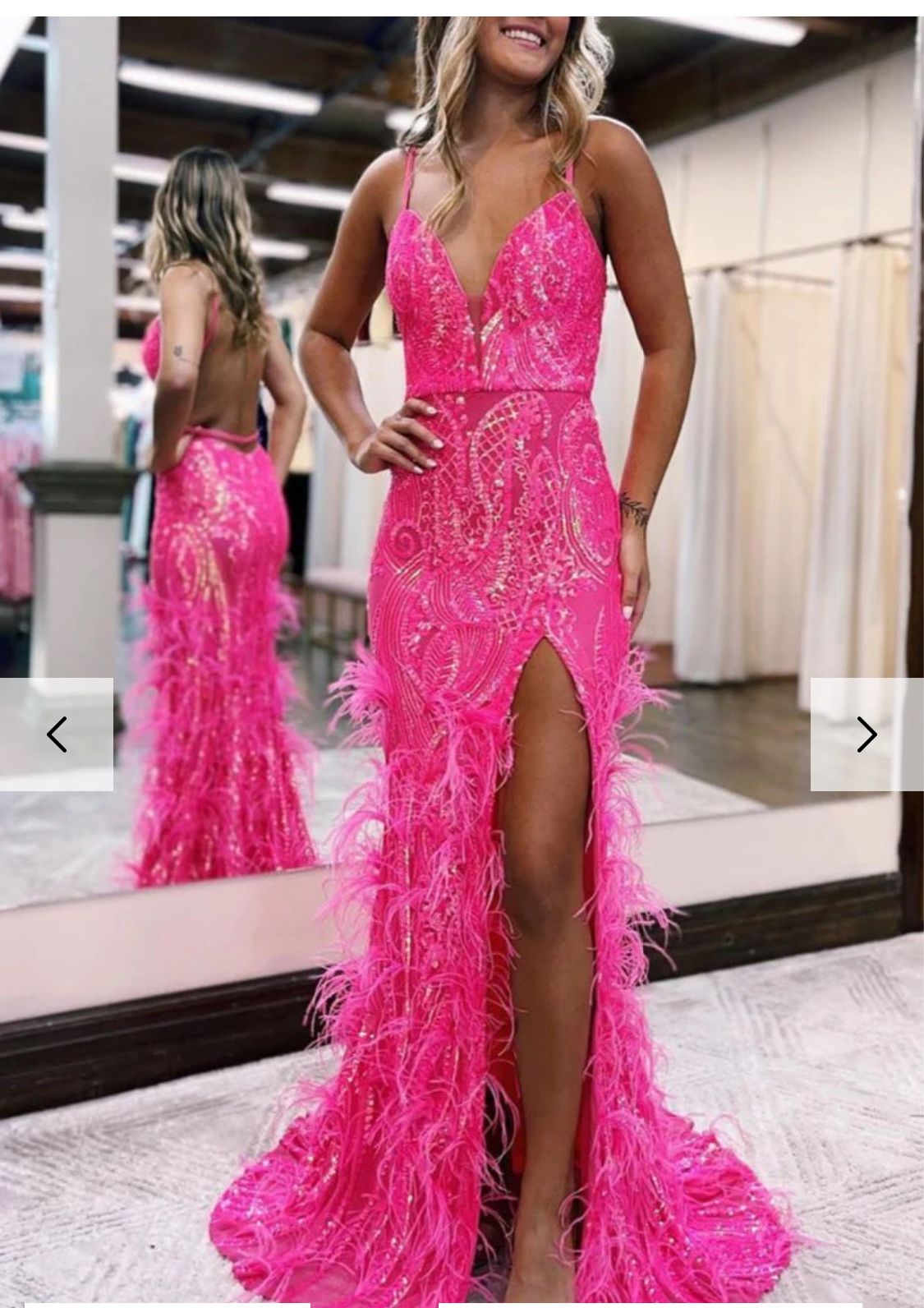 Sonia Jade Sequin Lace V Neck Mermaid Prom Dresses with Slit