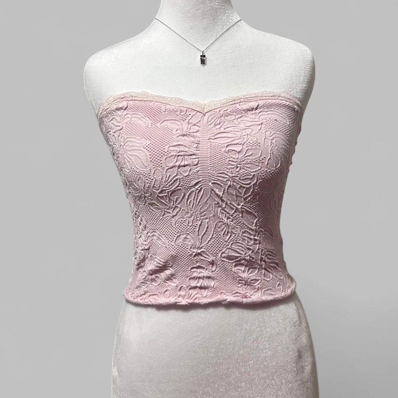 Pink Lace Tube Top