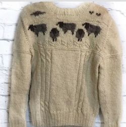 Hand Knit Sweater Irish Fisherman Childs 8-9