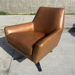 West Elm Lucas Leather  Swivel Chair