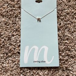 Sterling Silver M Necklace