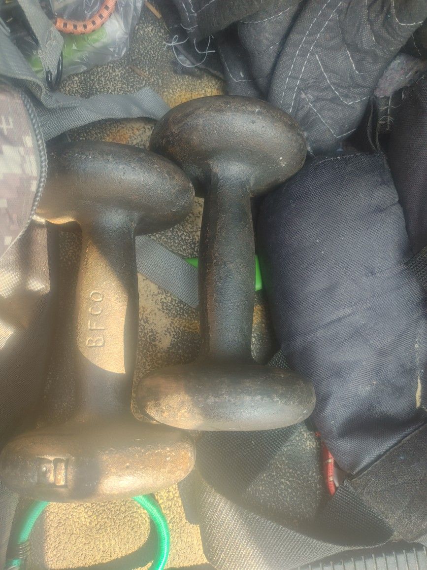 10lb Old School Iron Dumbbells