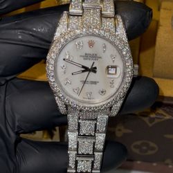 🔥💎🔥💎🔥ALL WHITE MOISSANITE BUSTDOWN ⚪️DIAL 