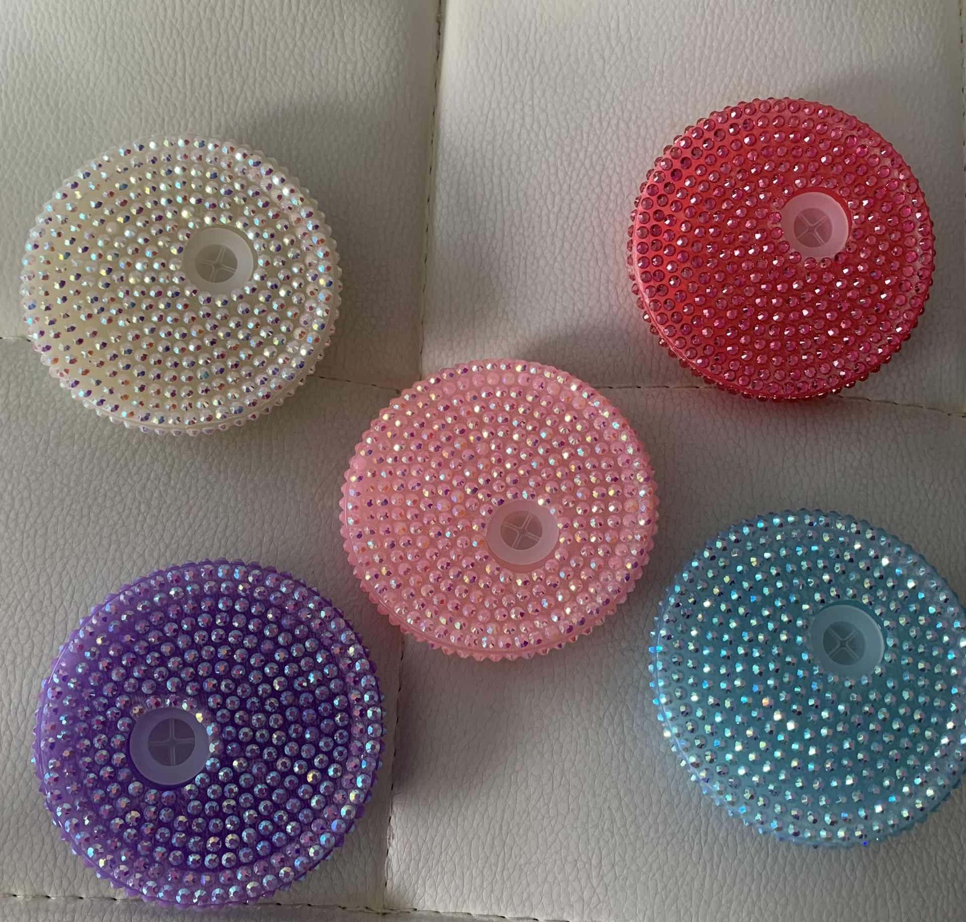 Bling Rhinestone Diamond Plastic Lids For 16oz Glass Can 