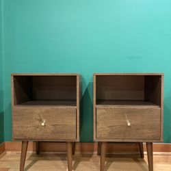 Pair of Sleek,  Modern Bedside Tables