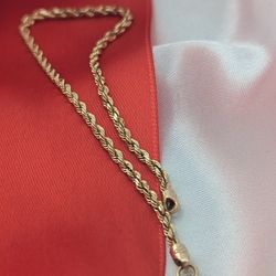 10K Solid Gold Mirror Cut Rope Link Bracelet in excellent condition!👌