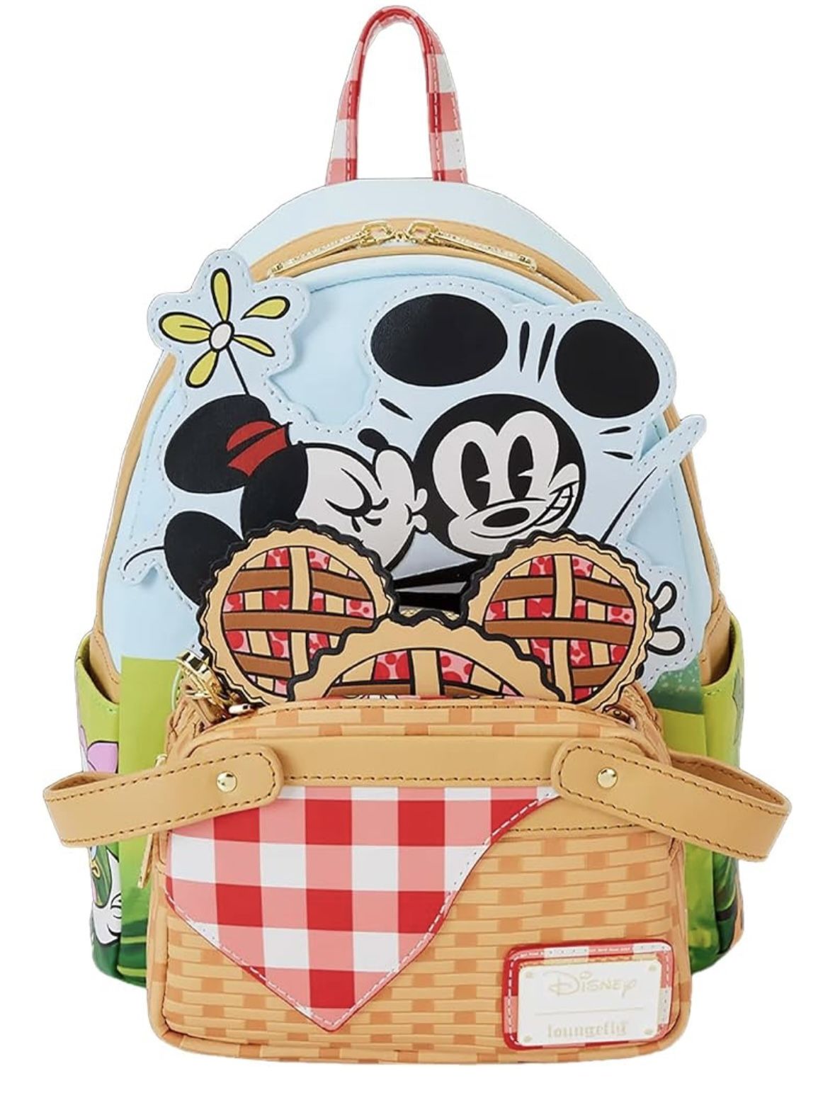 Loungefly Disney Mickey & Friends Picnic Basket Mini Backpack with Coin Bag NWT