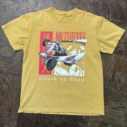 💯 Thieves Collab With Attack On titan T Shirt 