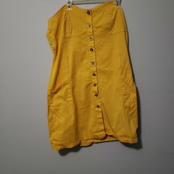 Women's Size 18 Yellow Strapless Dress