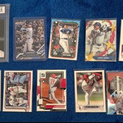 10 Shohei Ohtani baseball card lot graded 10 50/50 topps now mvp dodgers angels