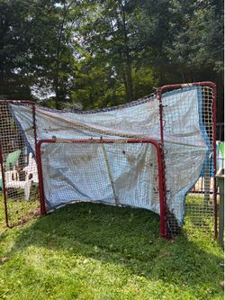 Large red soccer net