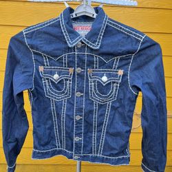 Vintage 90s Y2K True Religion Denim Jacket, Bold Seams, Jimmy Super T SZ  2x