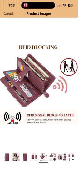 RFID Blocking Women's Large Wallet
