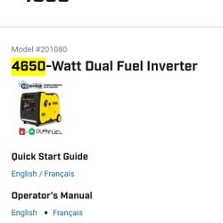 Like New 4650 Dual Fuel Generator 