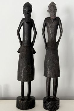 Genuine Besmo Hand Carved in Kenya Tribal Figures Art