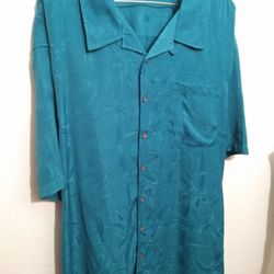Island Passort Mens Size 9XL Oceanic Blue Embossed Palm Hawaiian Shirt. Excellent like new condition awesome Ocean Blue