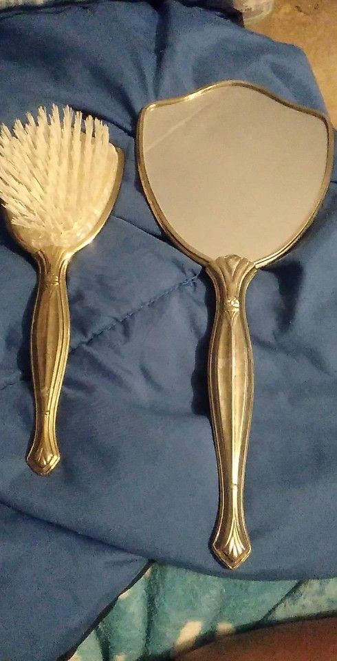 Vintage Hairbrush And Mirror