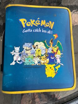 Vintage Pokemon Card Storage 3 Ring Zipper Binder Gotta Catch Em All Folder 1999