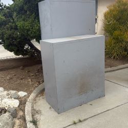 Two Metal Office Storage/Filing Cabinets--@4 Feet High and @7 Feet High---pick up in front of house.