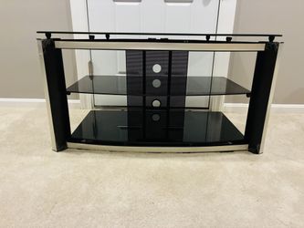 TV Cabinet with Glass Shelves