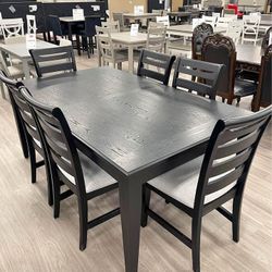 Fair Price Brand New ❤️‍🔥 $10 Down Payment Finance ❤️‍🔥7 Piece Dining Room Set (6 Chairs and Table  )