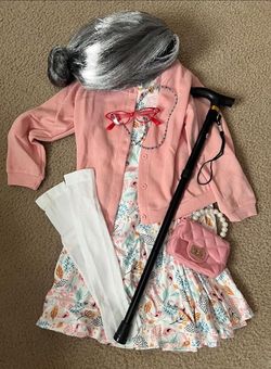 Girls Old Lady Costume Set