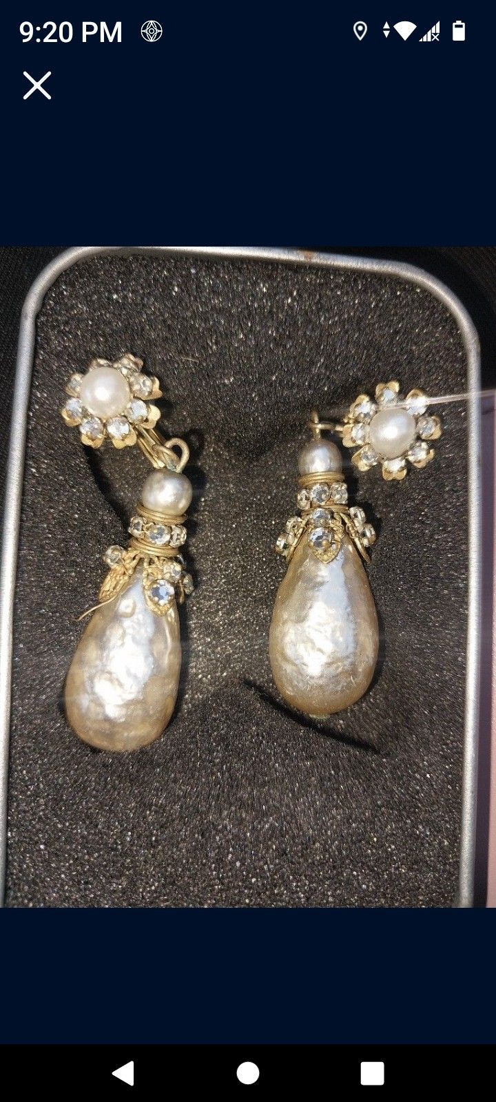MIRIAM HASKELL PEARL DROP EARRINGS