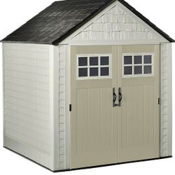 NEW Rubbermaid 7 x 7 Foot Durable Weatherproof Resin Outdoor Storage Shed With Floor