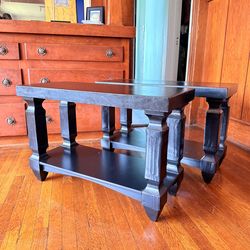 Solid Wood Black End Tables (Set of 2) – Sturdy + Stylish
