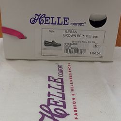 Helle Comfort Shoes - Ilyssa Brown Reptile. EU size 37