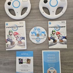 Nintendo Mario Kart Wii Game & Steering Wheels 
