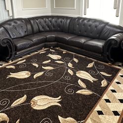 Brown Versace Leather Couches/Sofa
