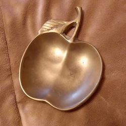 Vintage Brass Apple Shape Tray from the 1970s.  If You Look It up, it's worth $261.