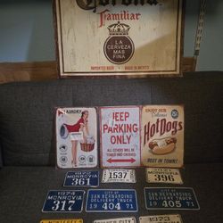 Vintage Reproduction Metal Tin Signs 