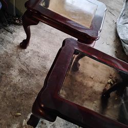 Twin End Tables, Night Stands, Glass Tops